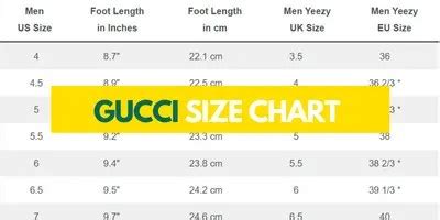 gucci ace sneakers size chart